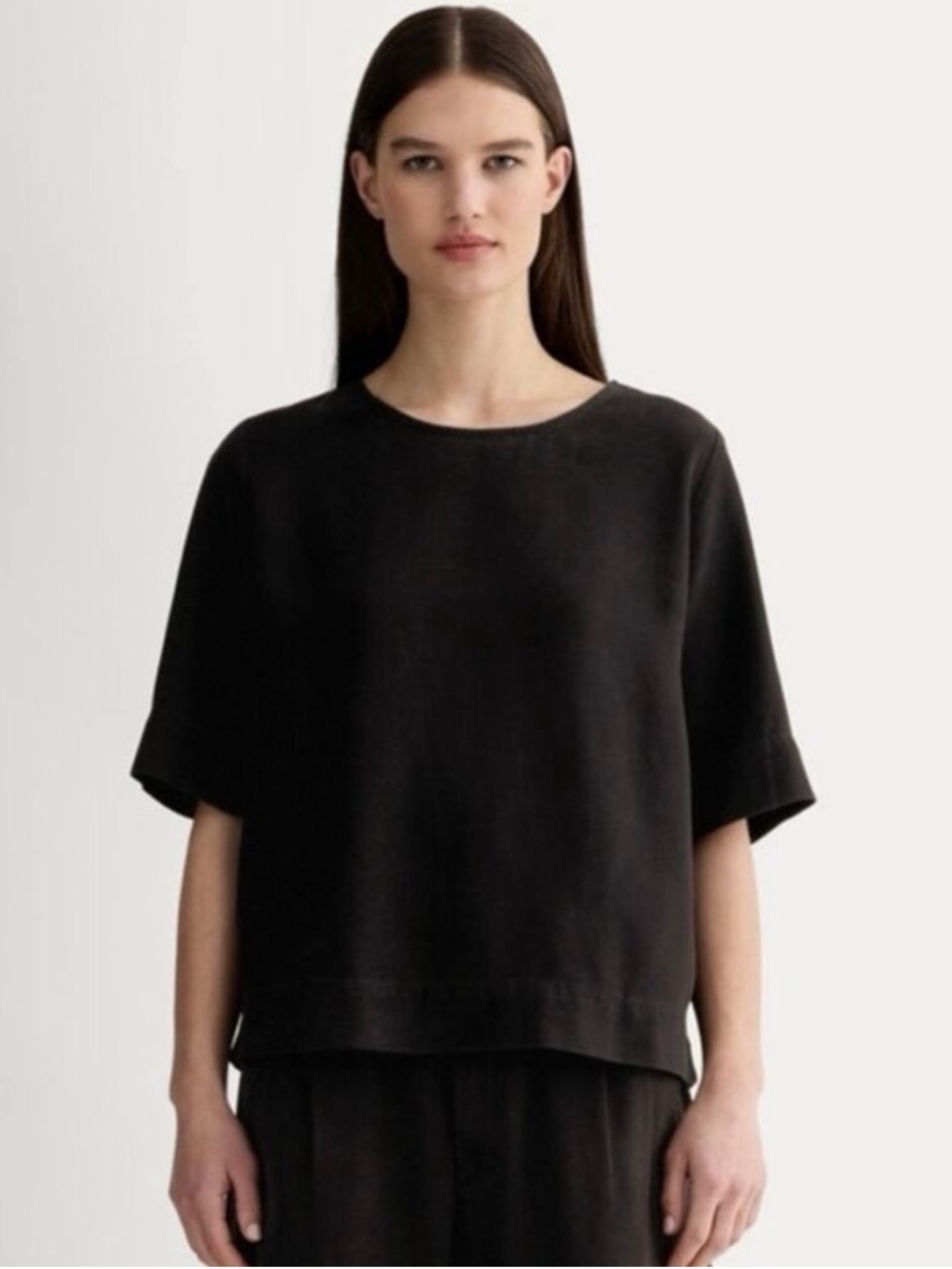 ▪️ Everlane The Relaxed Tee in Buttersoft Black Short Sleeve Top XS NWT